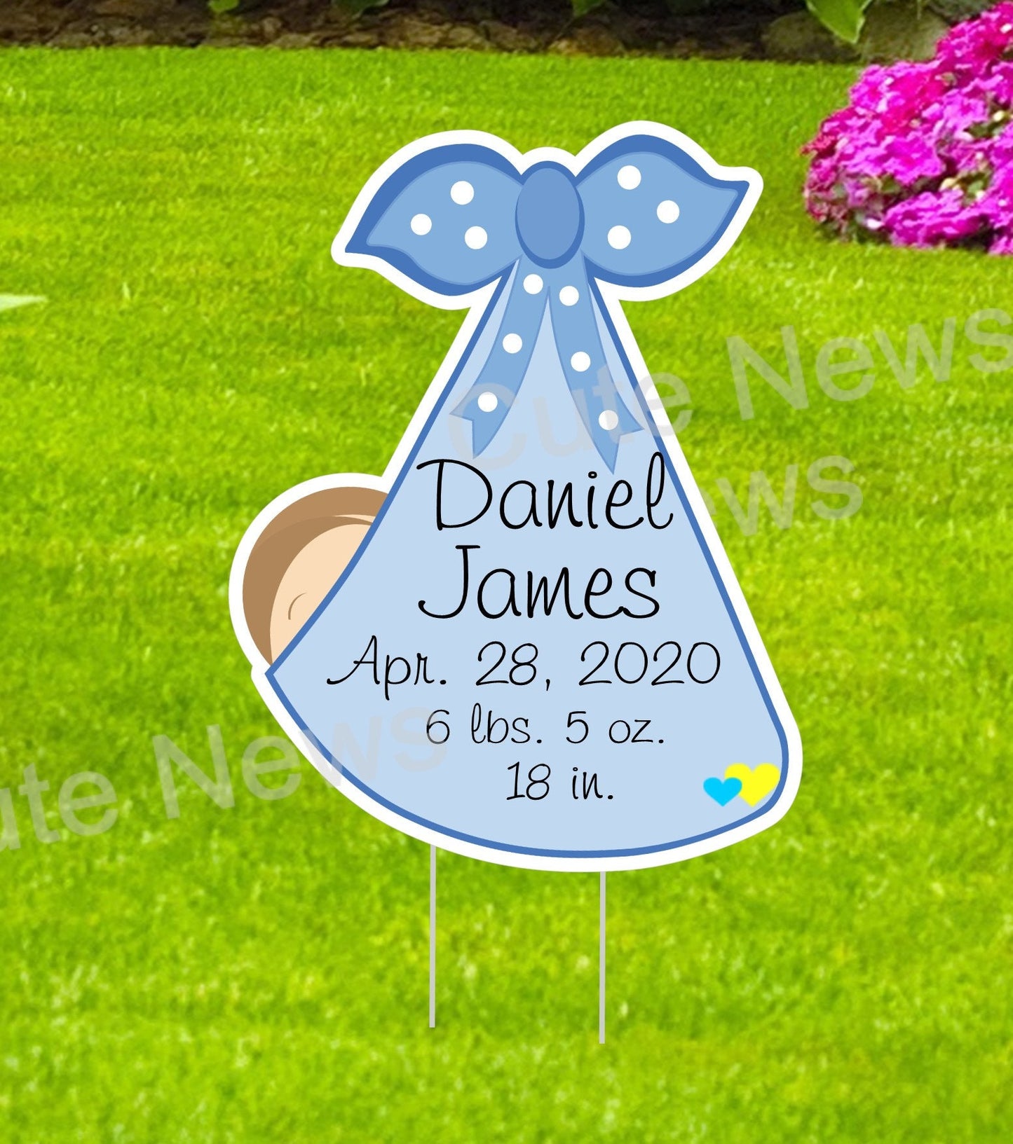 Stork Baby Announcement Yard Sign: Custom Keepsake Outdoor Decor