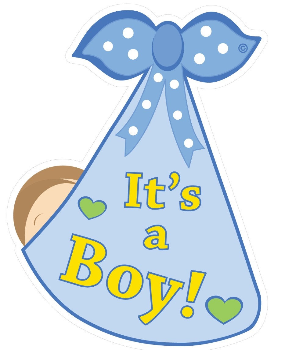 It's a Girl or Boy Stork Sign: Baby Announcement Door Hanger - Outdoor Decor