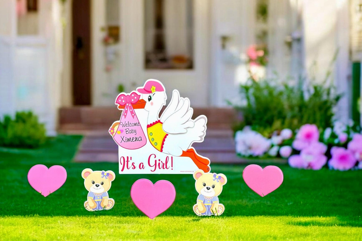 Stork Yard Sign: Welcome Home Baby Announcement, It's a Girl/Boy Outdoor Decor