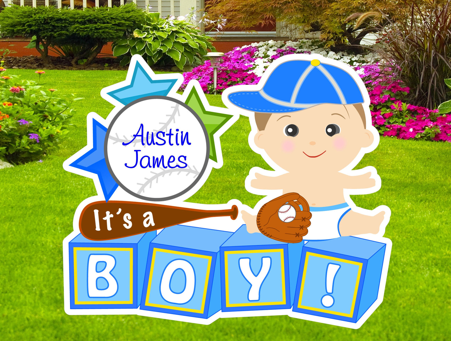 Baseball Baby Yard Sign: Custom Newborn Birth Announcement