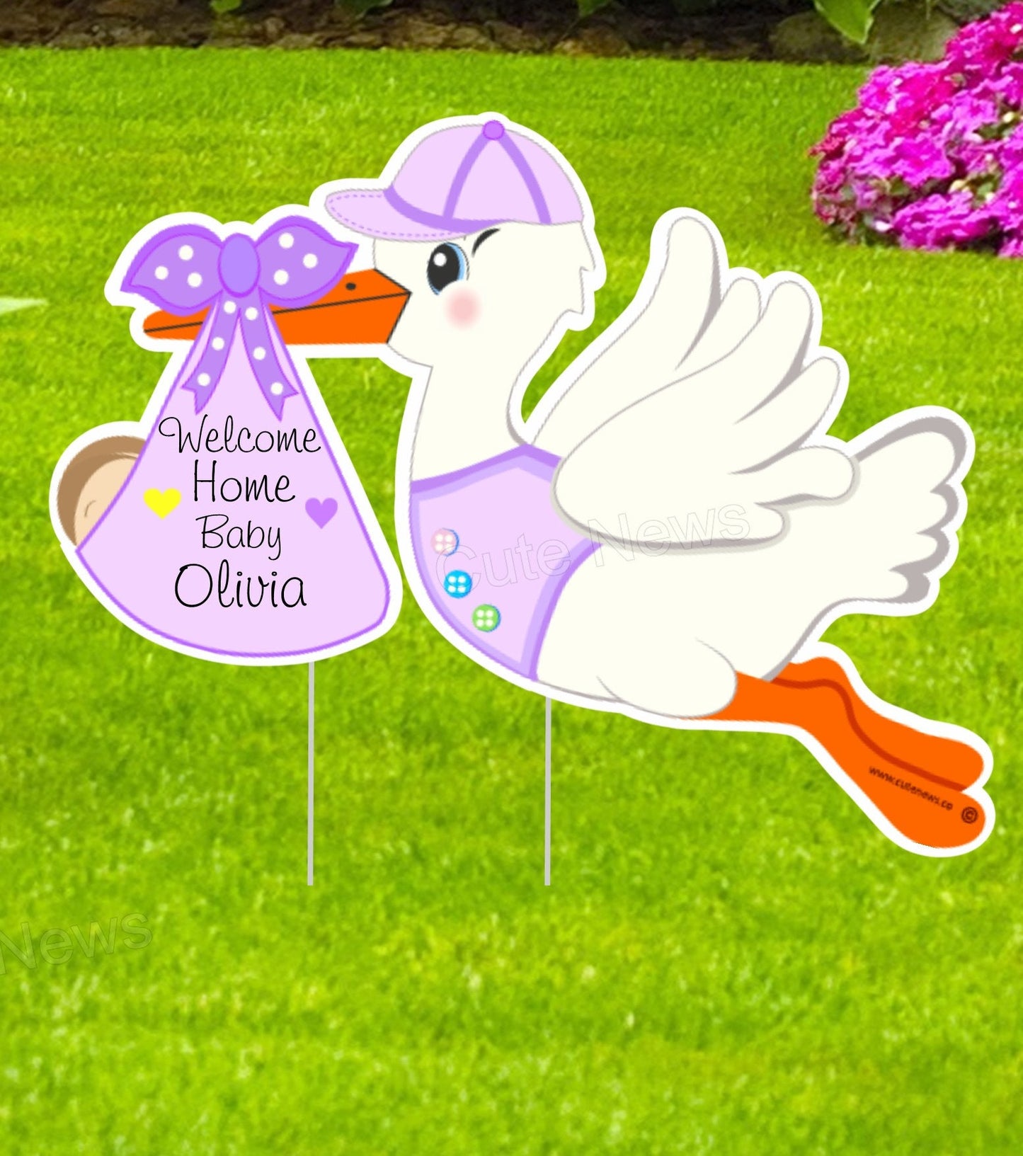 Yard Stork Sign - It's a Girl or Boy Lawn Outdoor Decoration, Welcome Home Newborn Announcement