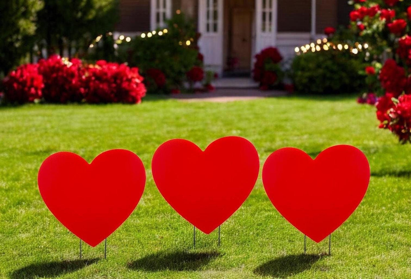 Valentine's Day Heart Yard Art Signs: Outdoor Lawn Decorations