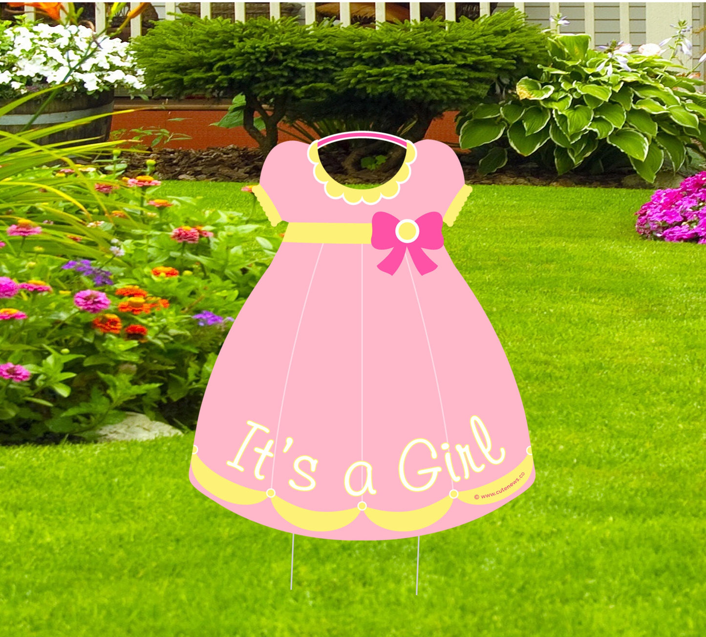 Personalized Baby Girl Yard Sign: Stork Welcome Home Decor