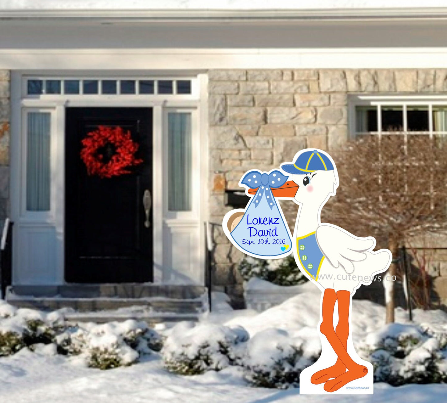 Stork Yard Sign: 4ft Baby Announcement, Custom Lawn Art - Outdoor Decor