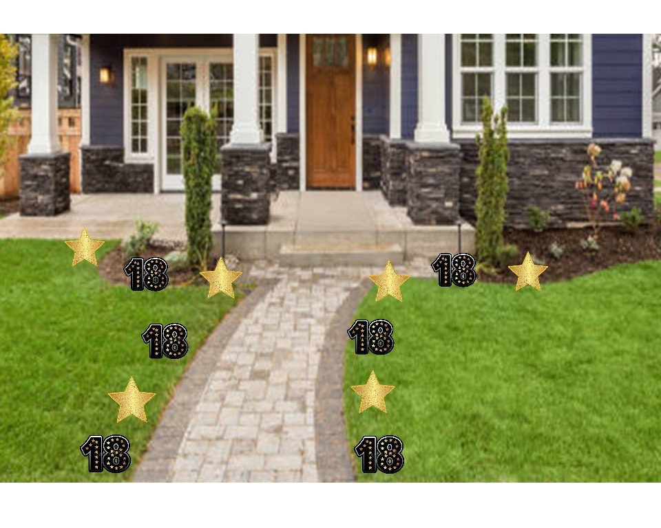 18th or 21st Birthday Yard Sign Set: Outdoor Party Decor