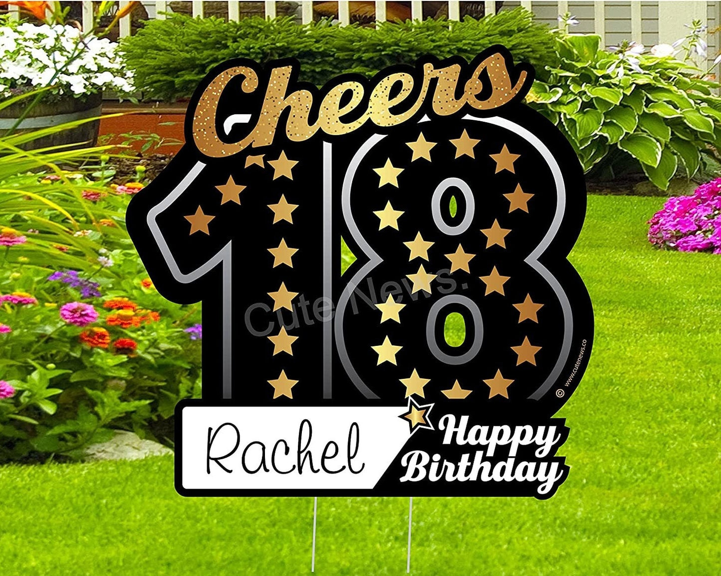 Personalized Birthday Yard Sign: Custom Age, Outdoor Party Decor
