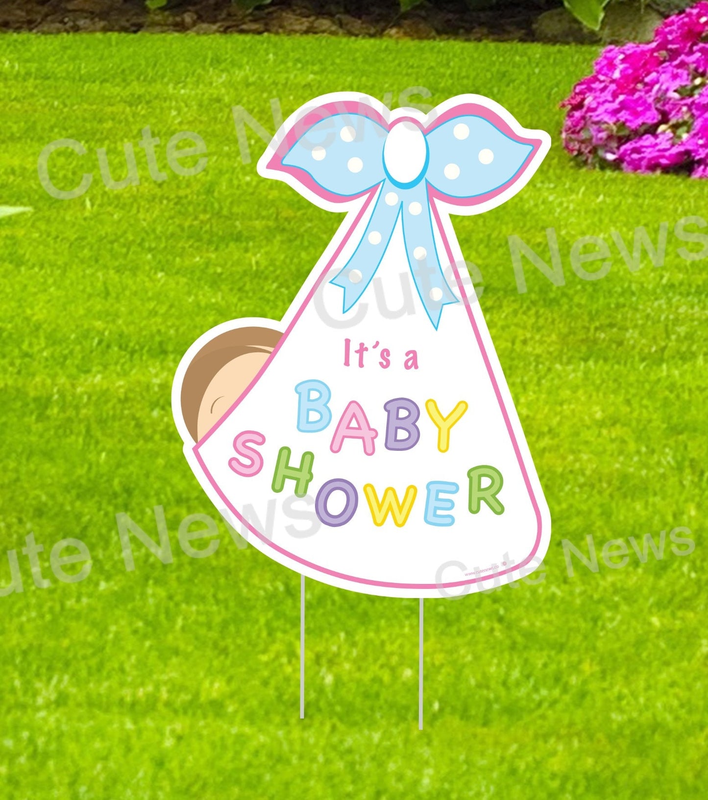 Stork Baby Shower Yard Sign: Gender Neutral Outdoor Party Decoration