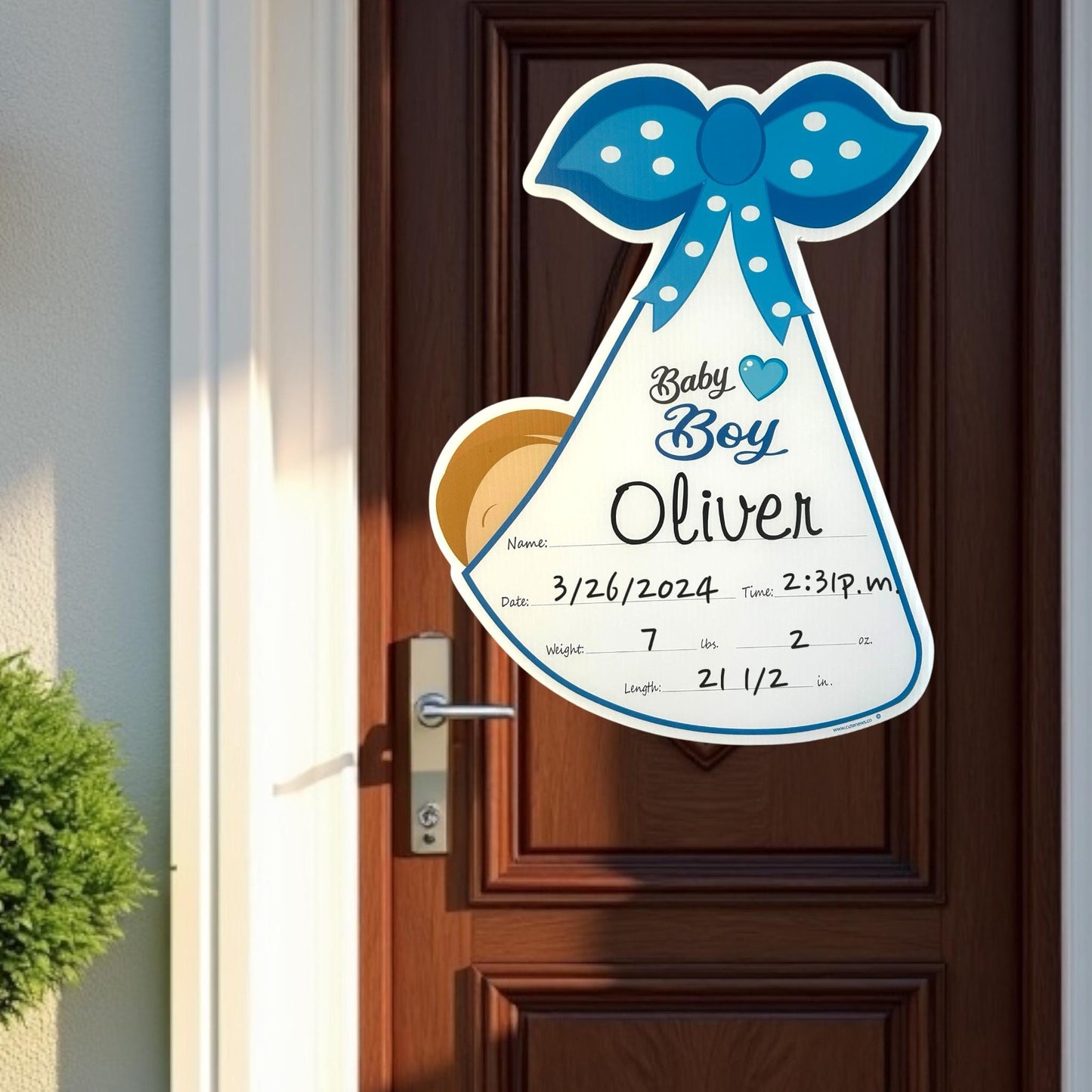 Stork Baby Announcement Door Hanger: Hospital Decor, Welcome Home Gift