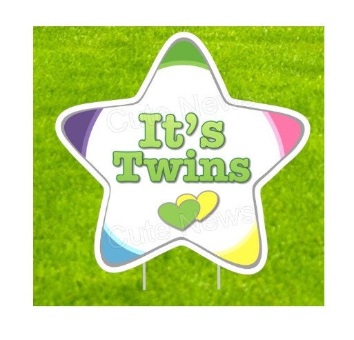 Twins/Triplets Star Yard Sign: Welcome Home Baby Announcement