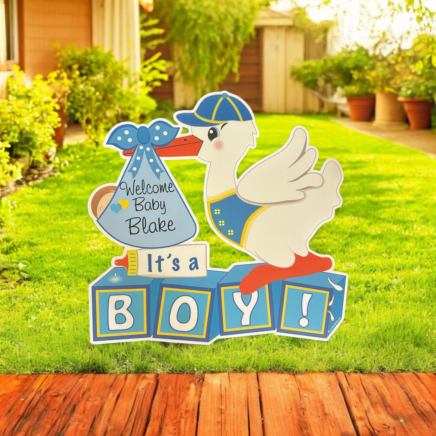 Outdoor Yard Stork Sign, It's a Girl Signs, Baby Lawn Announcement, Personalized Newborn, Custom Boy Birth Decoration Gift, Welcome Shower