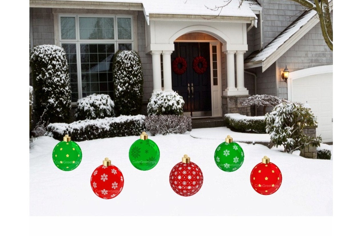 Christmas Ornament Yard Signs: Holiday Lawn Decorations with Stakes