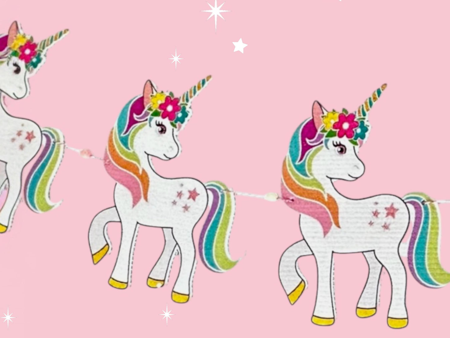Unicorn Birthday Banner: Rainbow Party Decoration