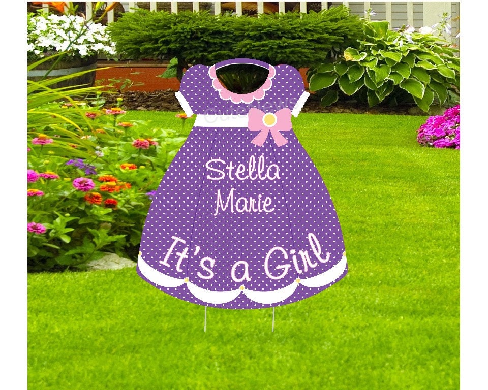 It's a Girl Yard Sign: Newborn Baby Announcement, Custom Door Hanger