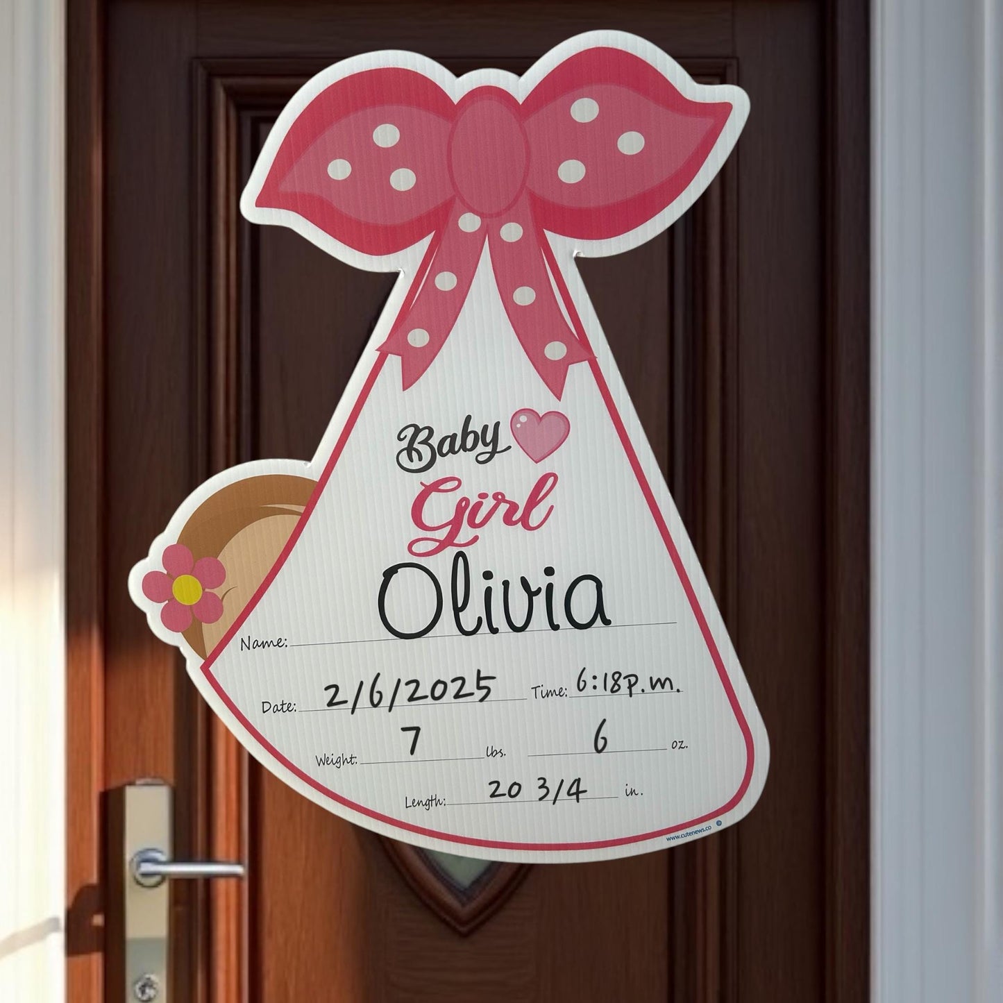 Stork Baby Announcement Door Hanger: Hospital Decor, Welcome Home Gift