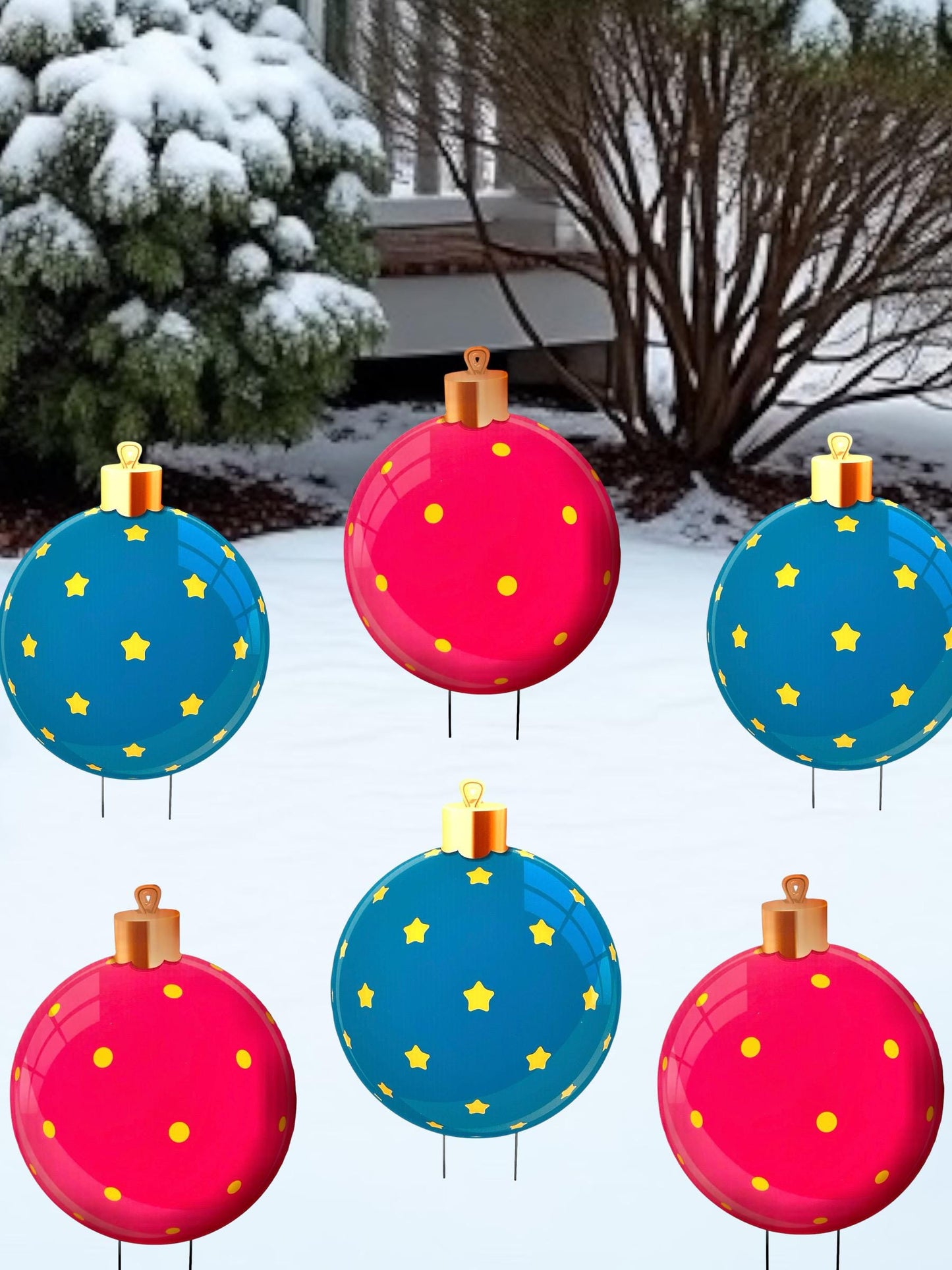 Christmas Ornament Yard Sign: Holiday Lawn Decor