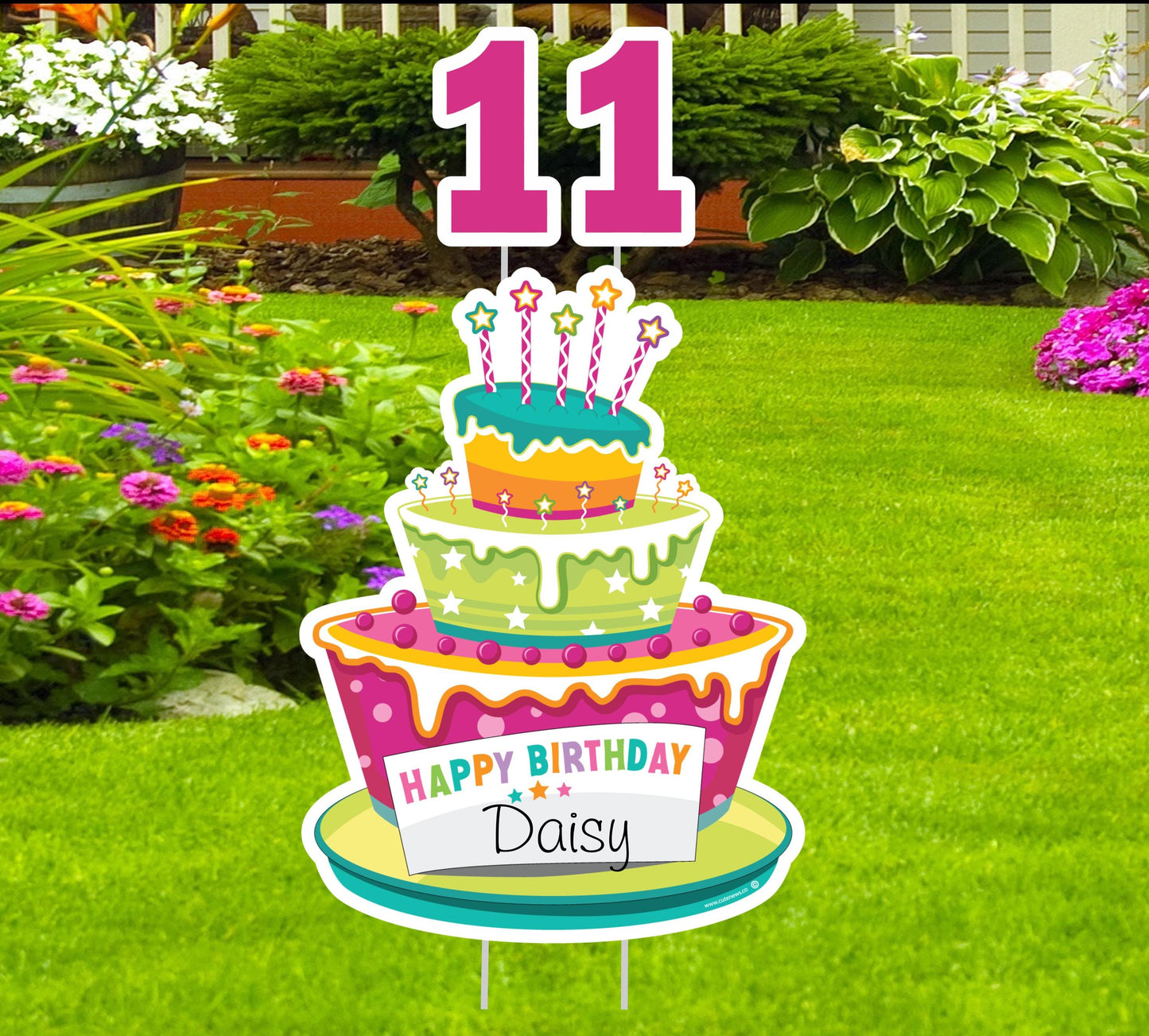 Happy Birthday Cake Yard Card, Outdoor Yard Sign, Personalized Lawn Birthday Decoration, Honk Its My Birthday Celebration Custom Decoration