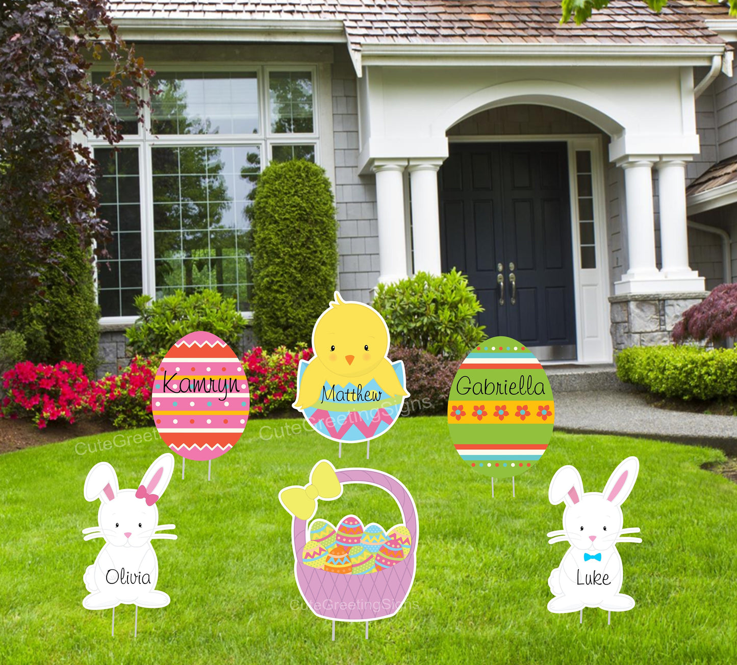 Custom Easter Egg Lawn Decor: Personalized Yard Art with Stakes