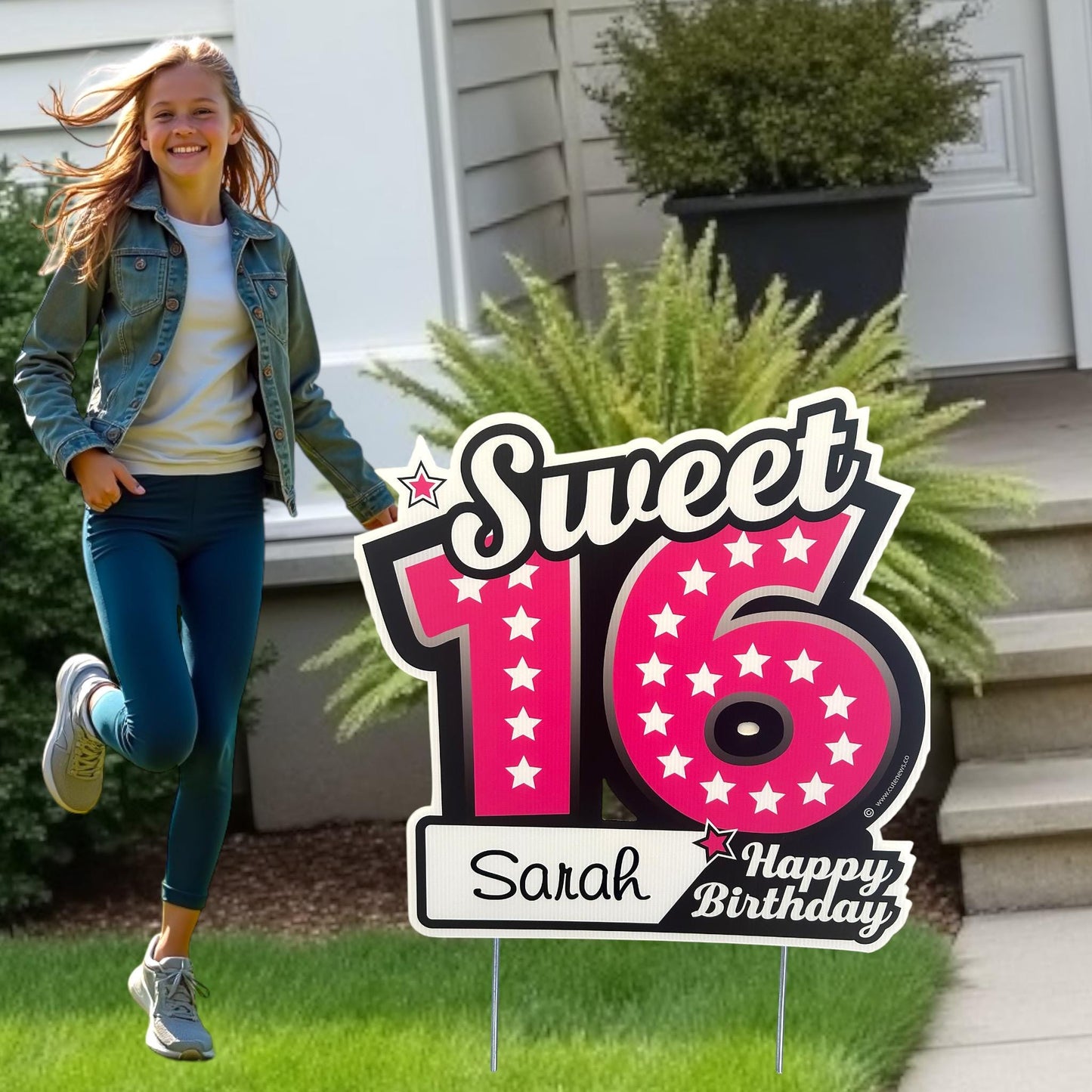 Personalized Sweet 16 Yard Sign: Outdoor Birthday Party Decor