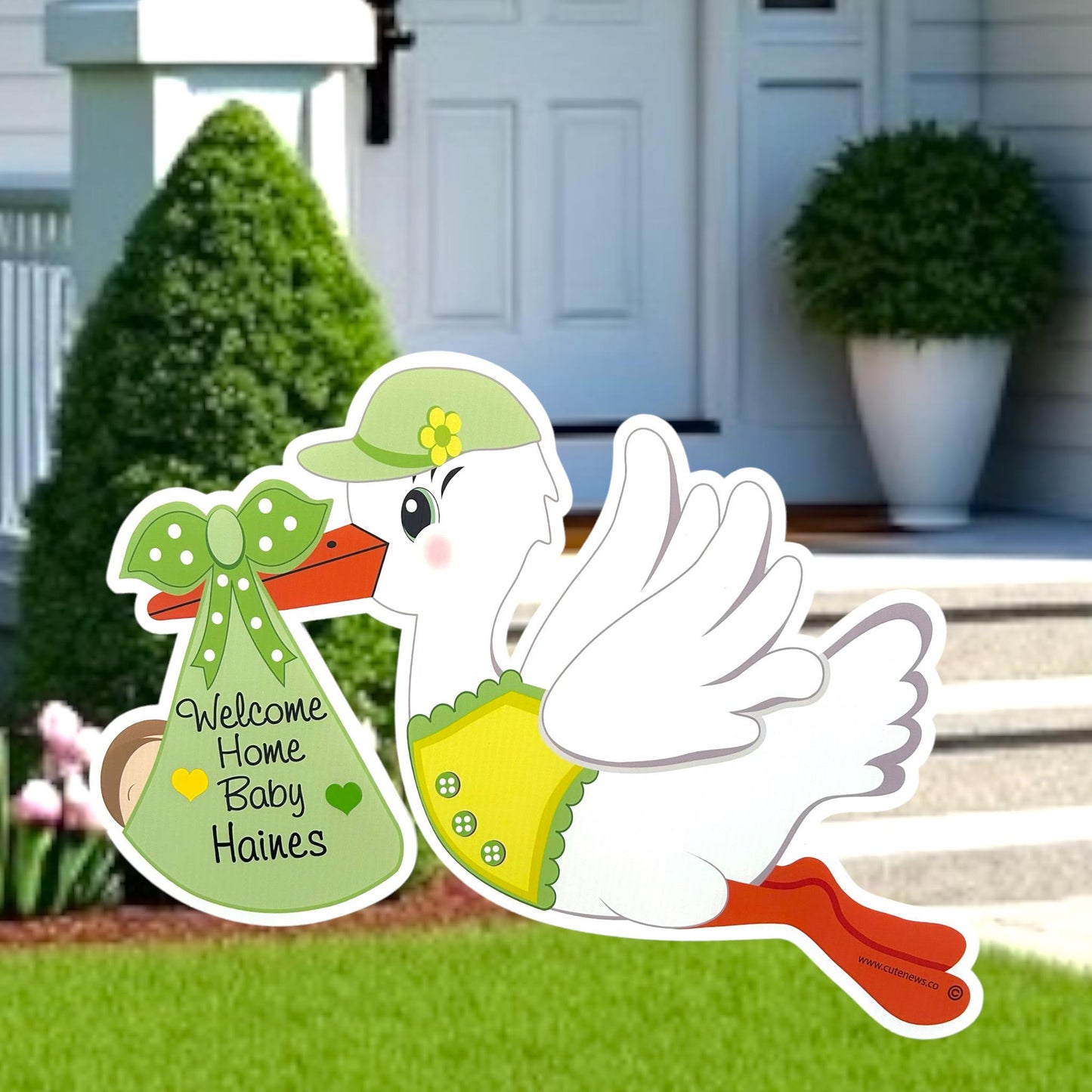 Yard Stork Sign - It's a Girl or Boy Lawn Outdoor Decoration, Welcome Home Newborn Announcement