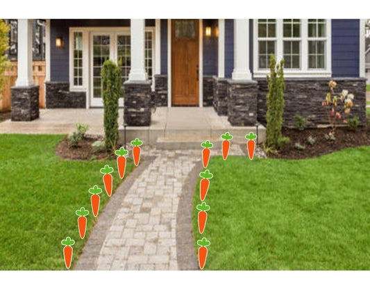 Easter Carrot & Bunny Yard Decor: Spring Lawn Cutouts with Stakes