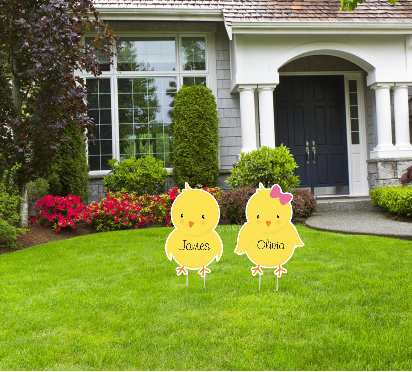 Personalized Easter Bunny Lawn Signs: Outdoor Yard Art Decorations
