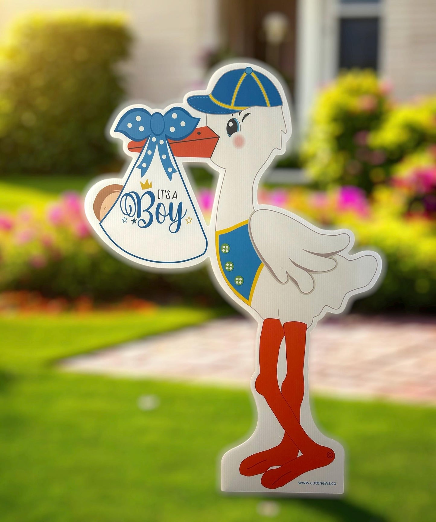 Welcome Home Baby Stork Yard Sign, Its a Boy, Girl Baby Yard Sign, Baby Announcement, Newborn Baby Decor Signs, Pink, Blue, 4 ft tall