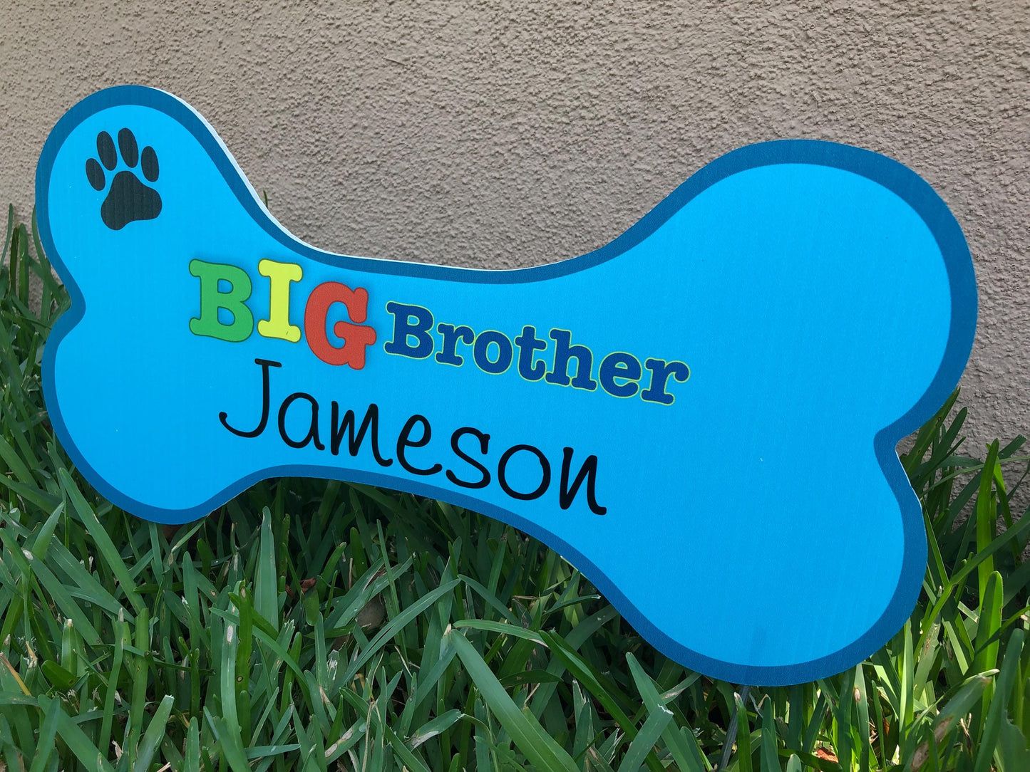 Personalized Stork Yard Sign: New Baby Announcement, Big Sibling Star Banner