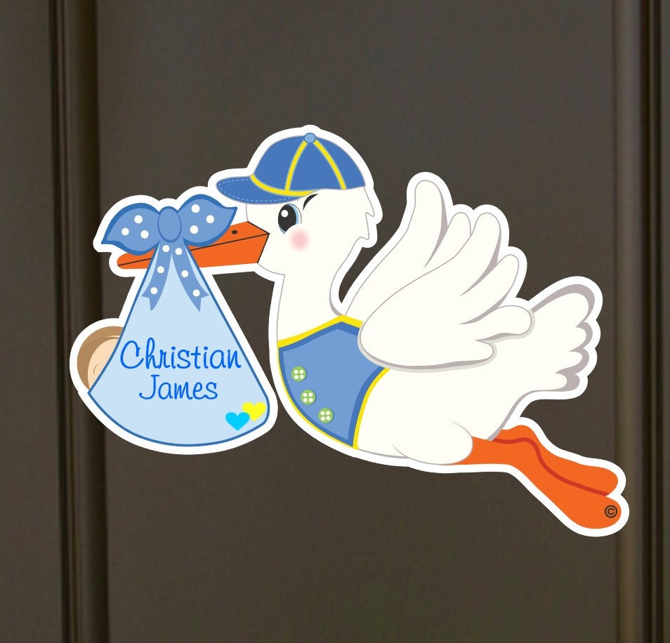 Personalized Stork Baby Announcement: Welcome Home Sign, Weatherproof