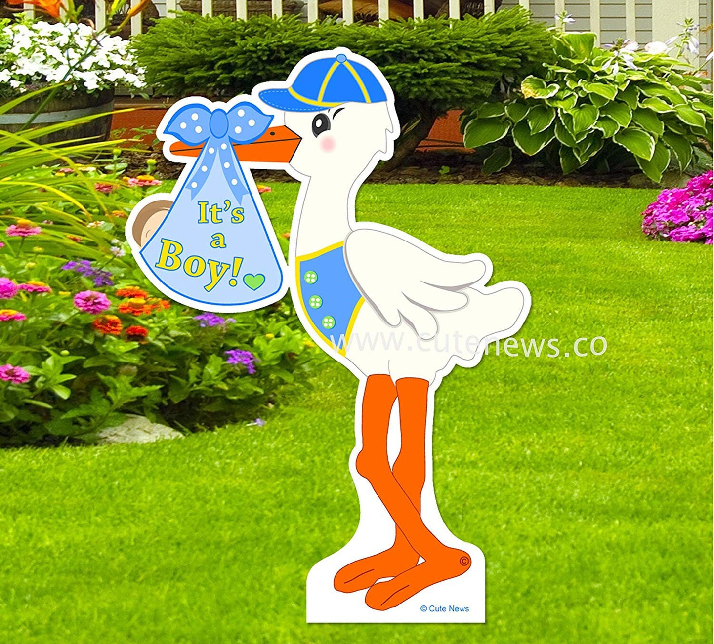 It's a Girl Stork Yard Sign, Outdoor Baby Lawn Announcement, Shower Party Decoration Card, Welcome Home Newborn Boy Banner, 4 feet tall Pink