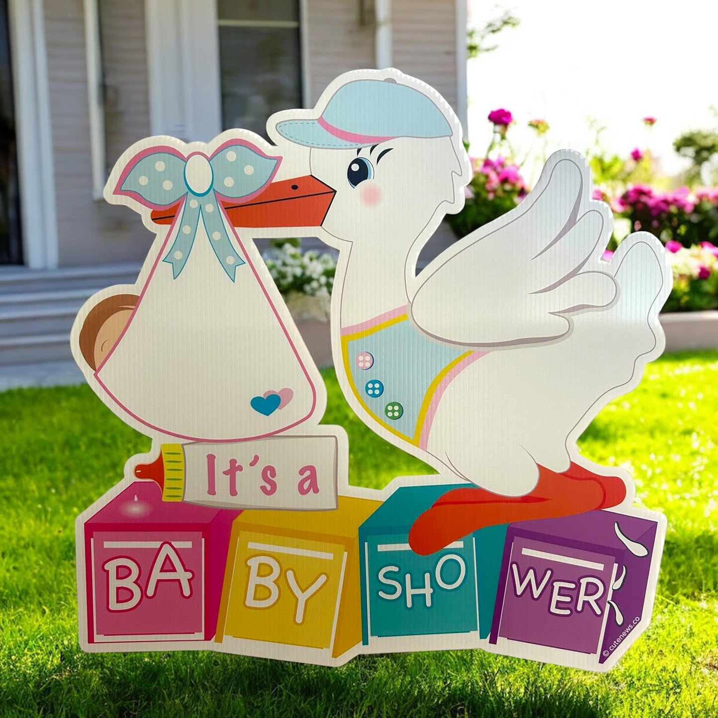 Personalized Stork Yard Sign: Newborn Baby Announcement Lawn Decor