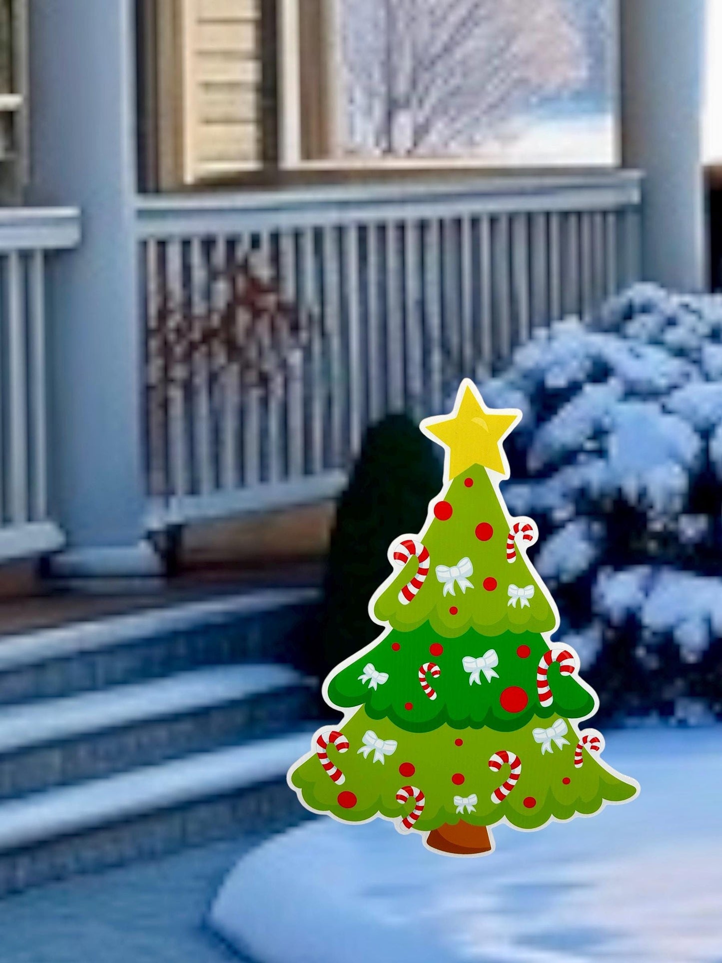 Christmas Tree Yard Sign: Outdoor Holiday Lawn Decor