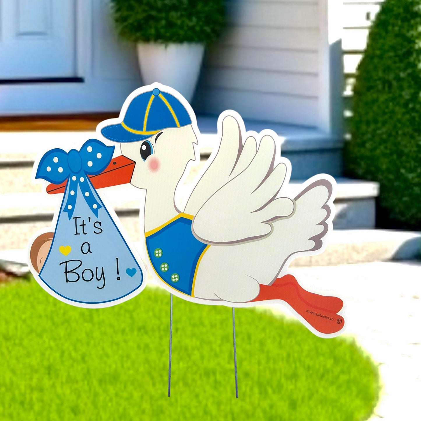 Stork Yard Sign: Baby Shower Decoration, Newborn Arrival - Welcome Home Baby Girl or Boy
