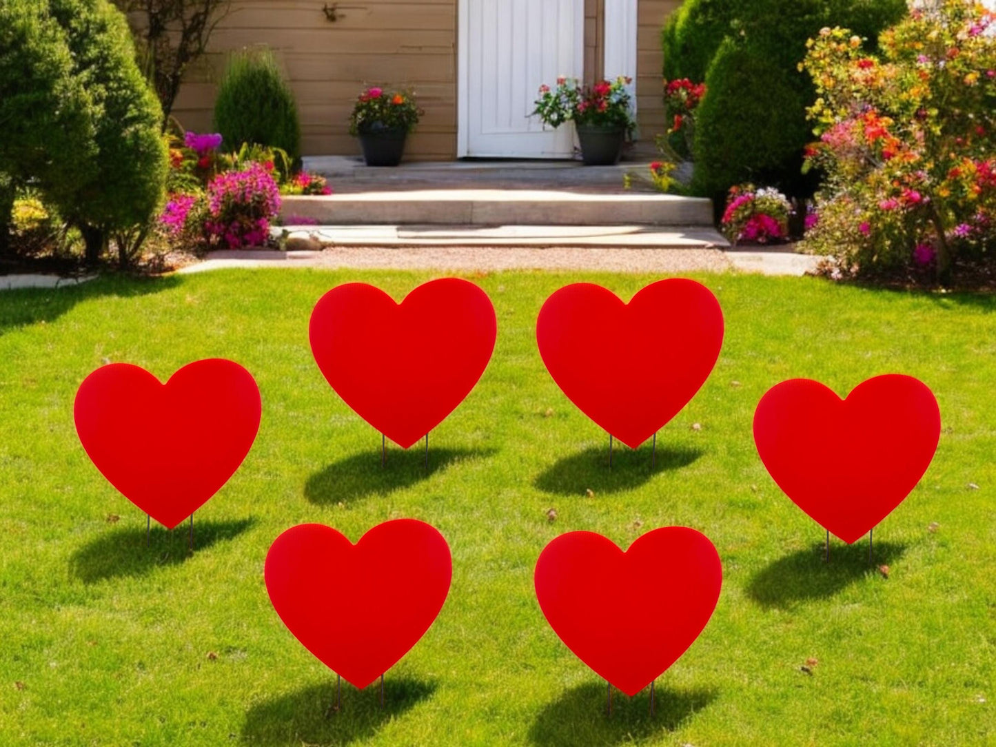 Valentine's Day Heart Yard Art Signs: Outdoor Lawn Decorations