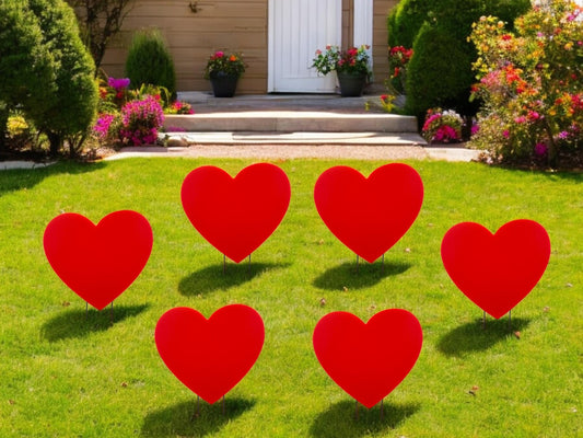 Valentine's Day Heart Yard Art Signs: Outdoor Lawn Decorations