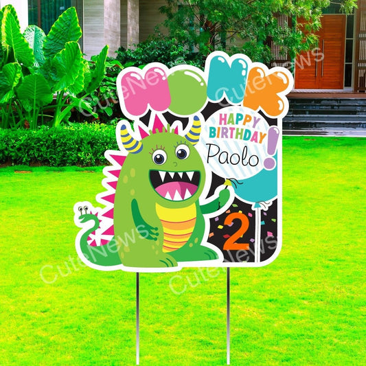 Monster Birthday Yard Sign: Personalized Outdoor Party Decor