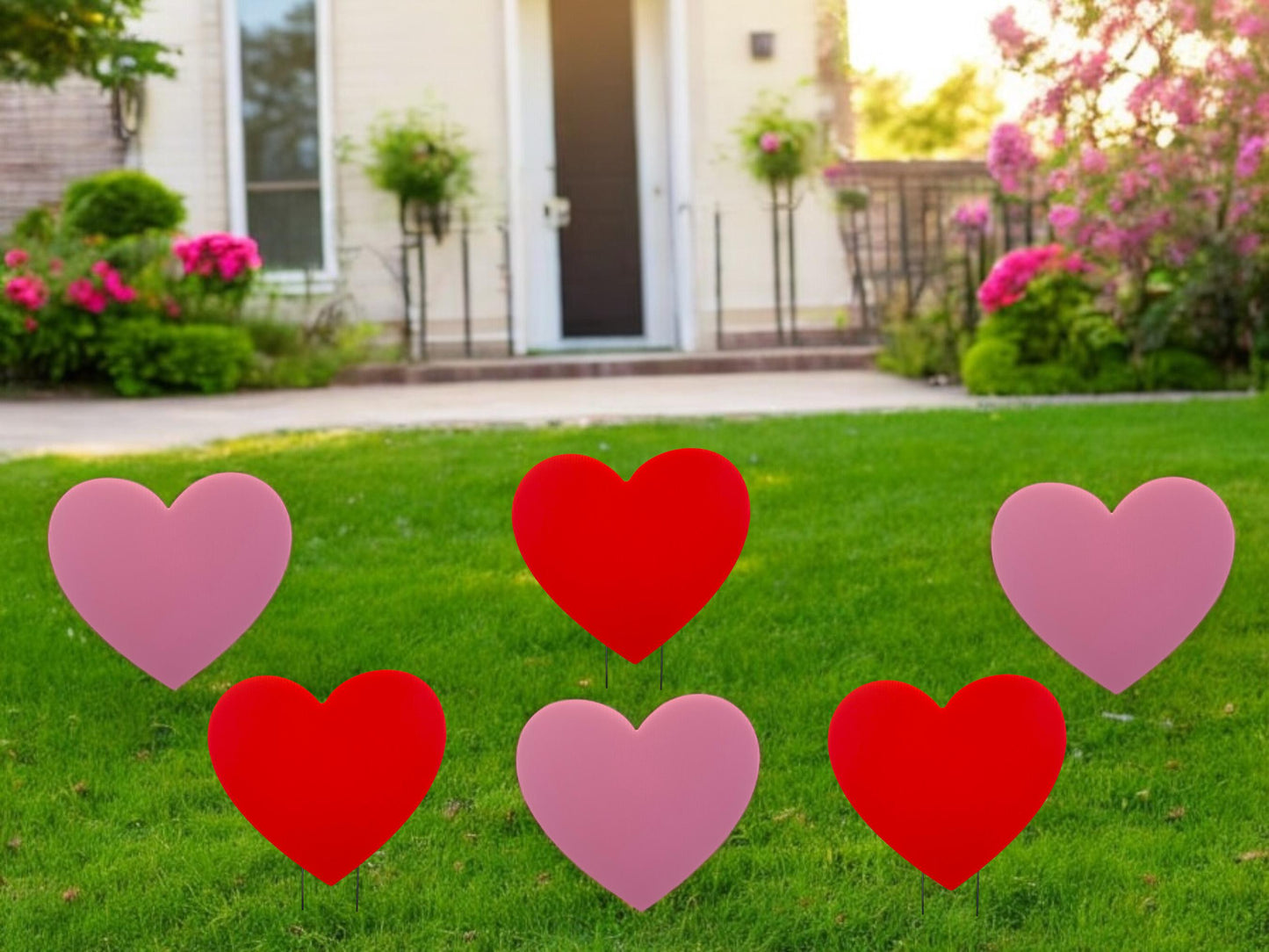 Valentine's Day Heart Yard Art Signs: Outdoor Lawn Decorations