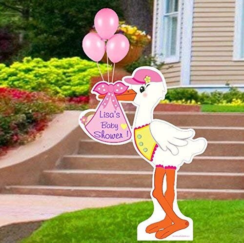 Stork Baby Shower Yard Sign: 4-Foot Special Delivery Decoration