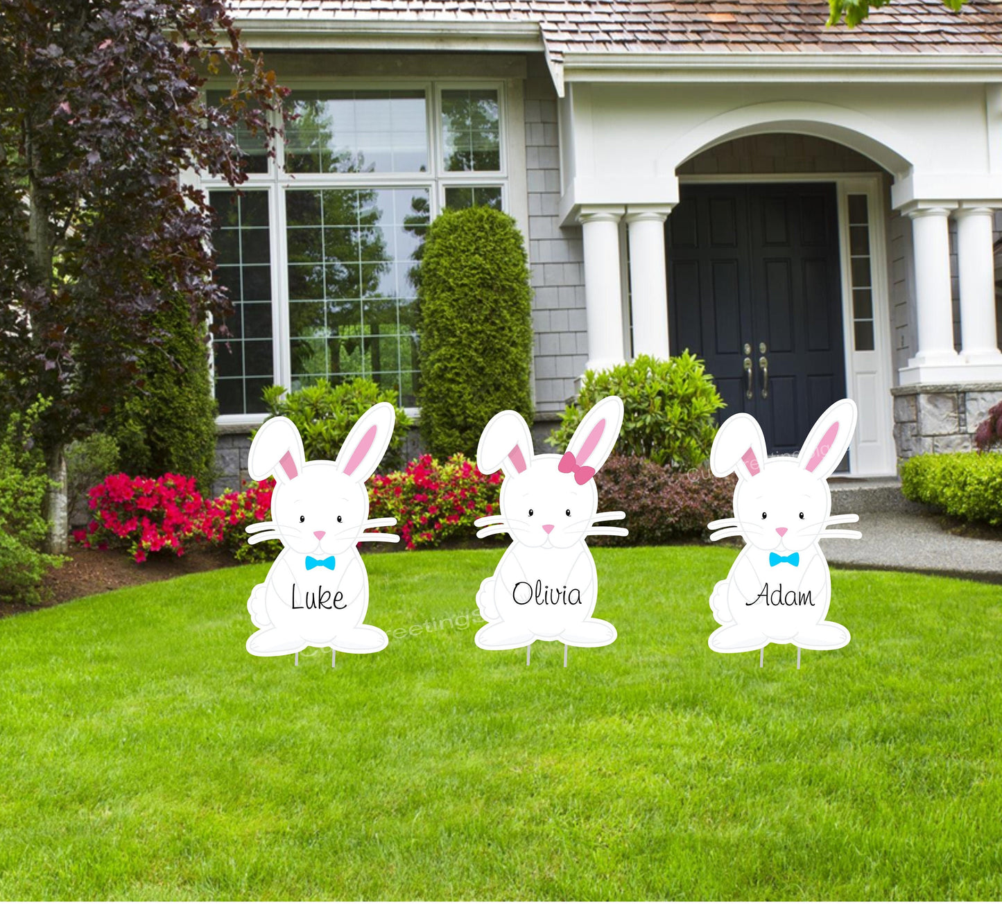Personalized Easter Bunny Yard Sign: Spring Garden Outdoor Decor