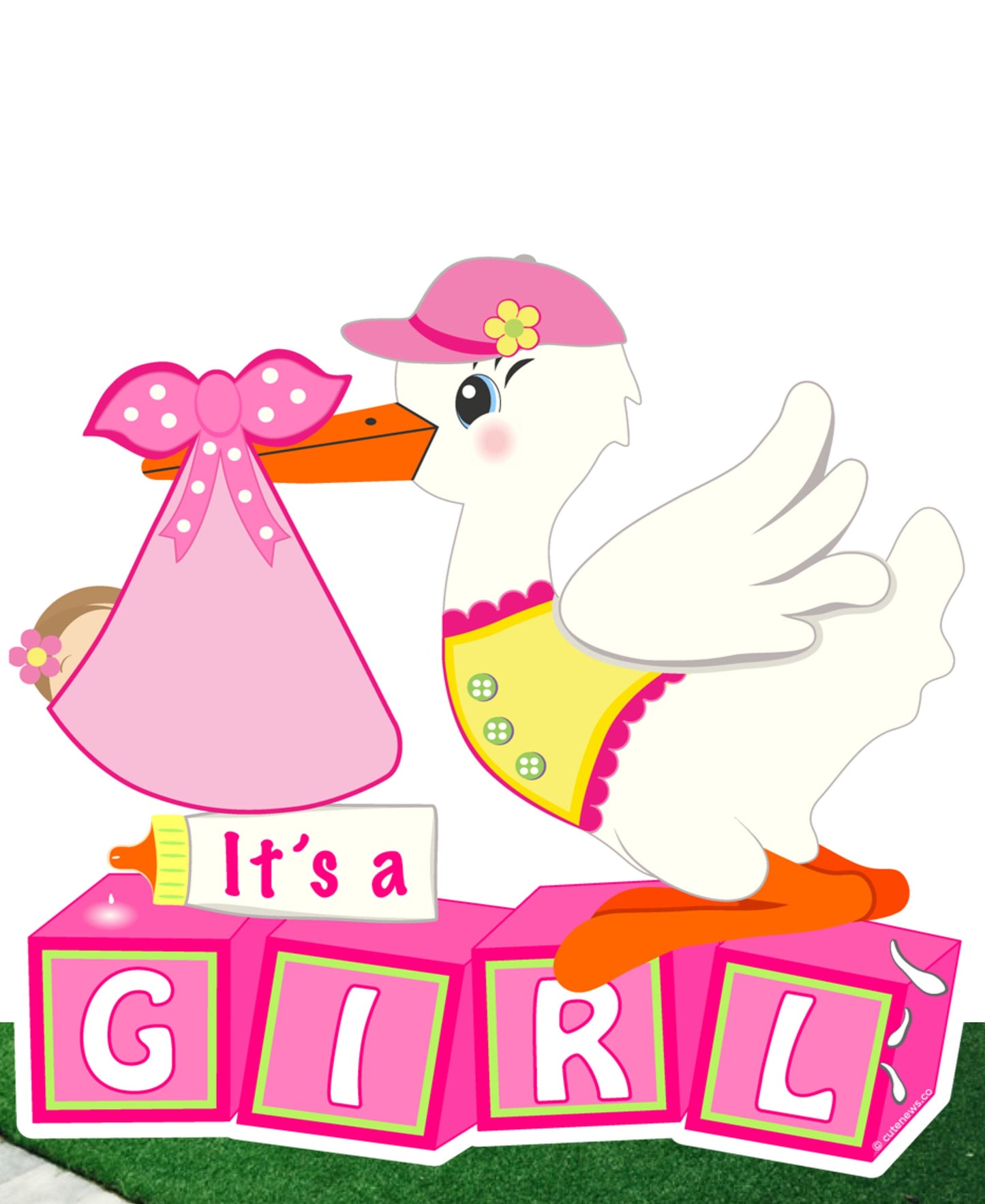 Personalized Stork Yard Sign: Baby Shower Outdoor Lawn Decor