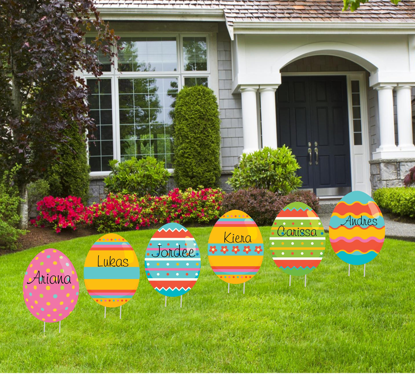 Easter Egg & Bunny Yard Signs: Colorful Holiday Lawn Decor, 6-Piece Set
