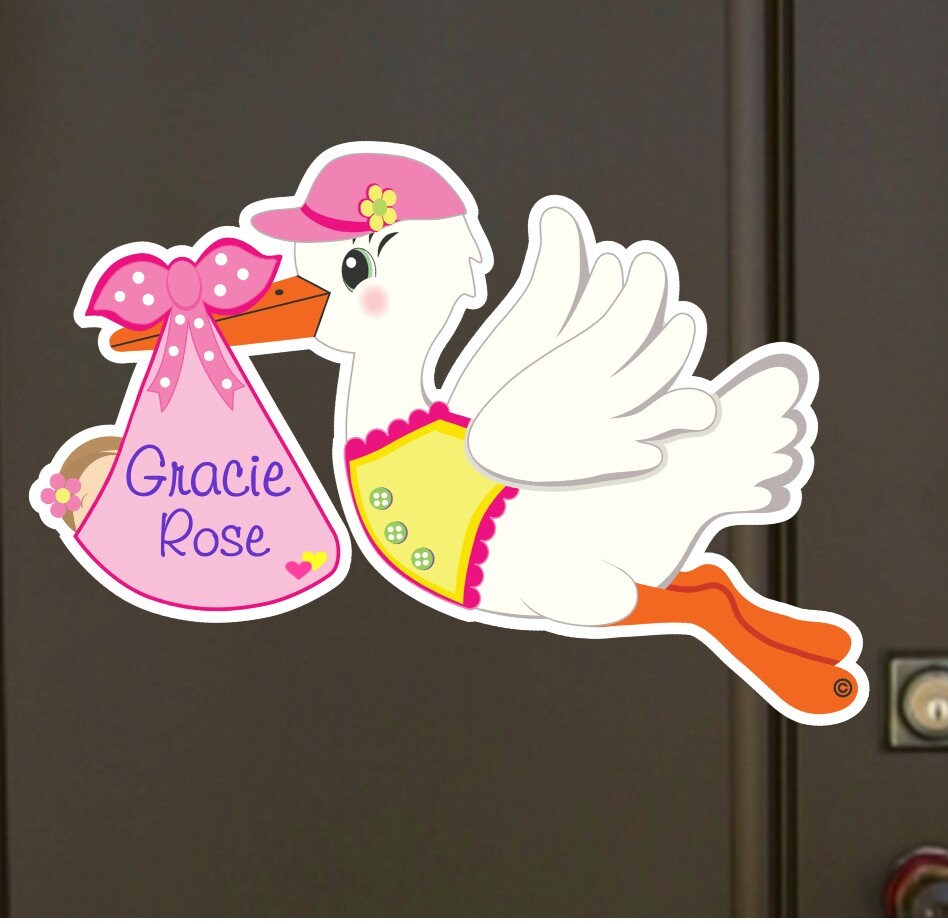 Personalized Stork Baby Announcement: Welcome Home Sign, Weatherproof