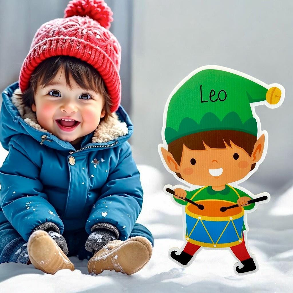 Personalized Christmas Elf Yard Sign: Holiday Lawn Decoration - Christmas Gift