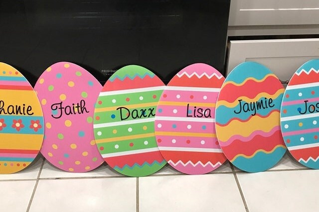 Easter Eggs Personalized Gifts Happy Easter Outdoor Party Decor Yard Signs Party Decorations Easter Basket Art Bunny Gifts for Kids