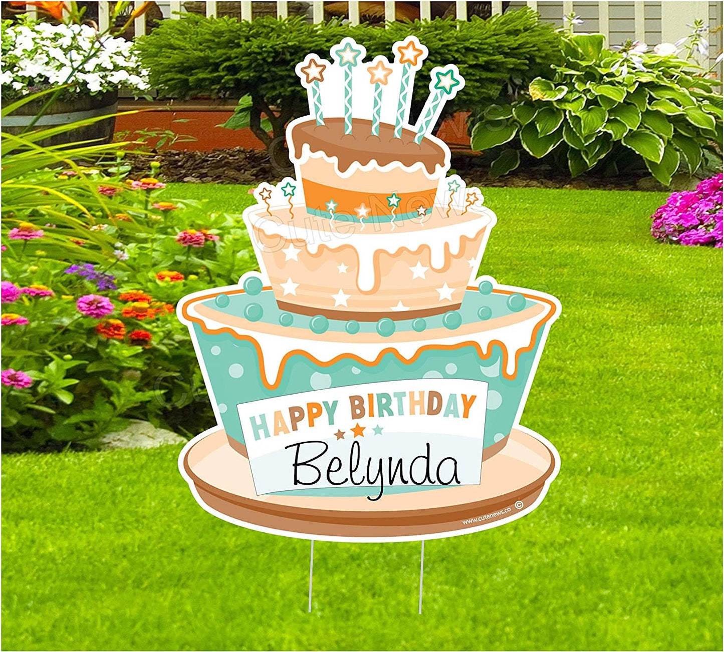 Happy Birthday Cake Yard Signs, Outdoor Custom Birthday Card, Personalized Lawn Decoration, Honk It's My Birthday Celebration Decoration Art