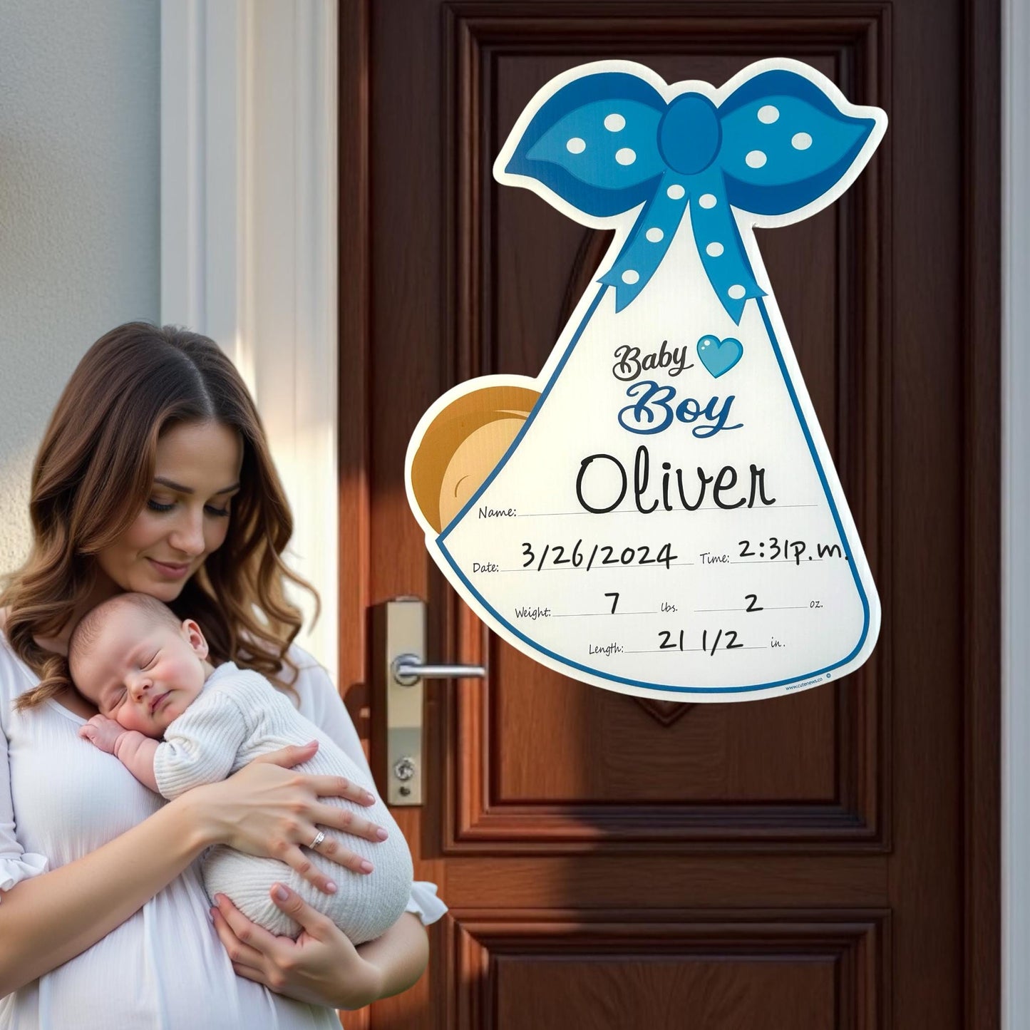 Stork Baby Announcement Door Hanger: Hospital Decor, Welcome Home Gift