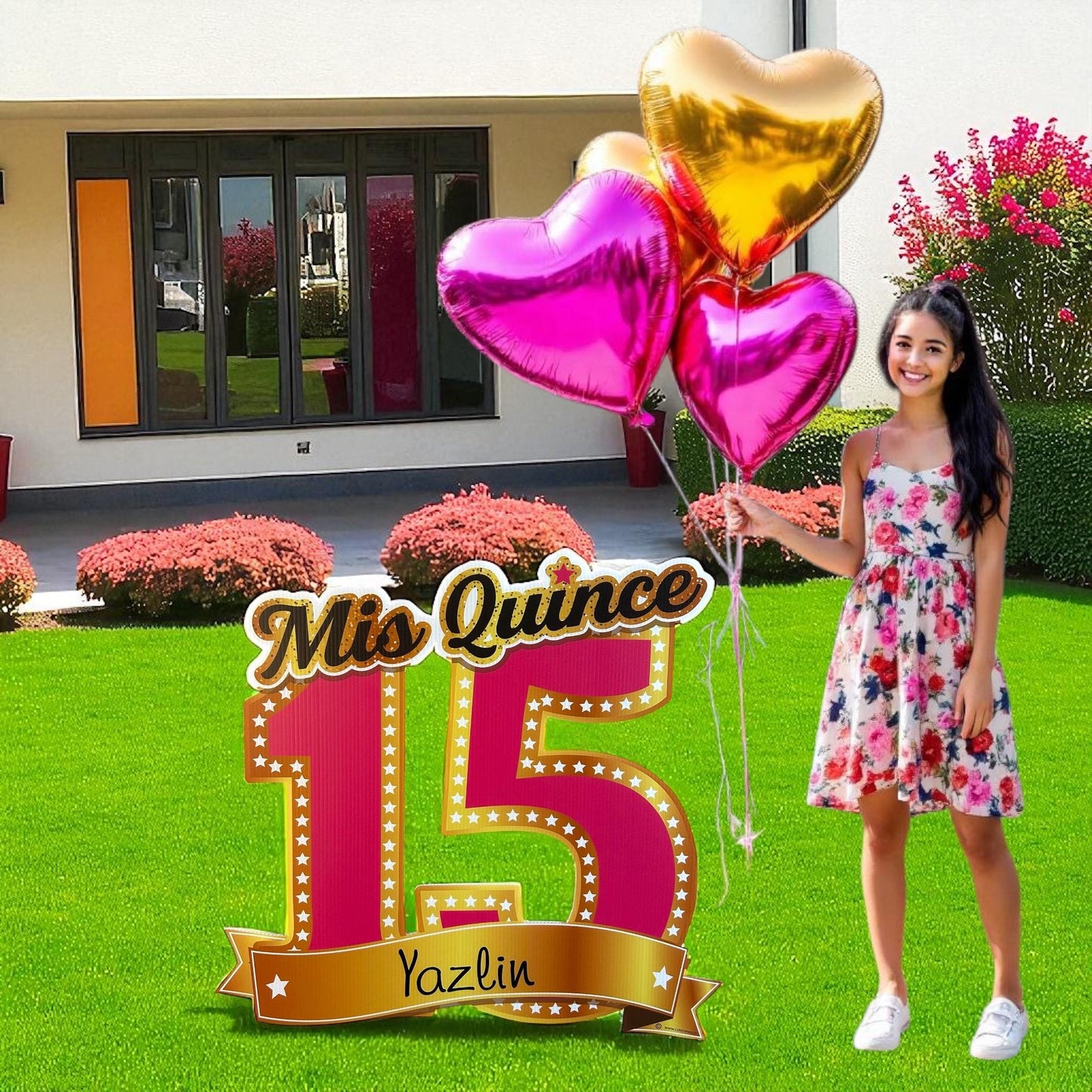 Personalized 15th Birthday Yard Sign: Outdoor Party Decoration