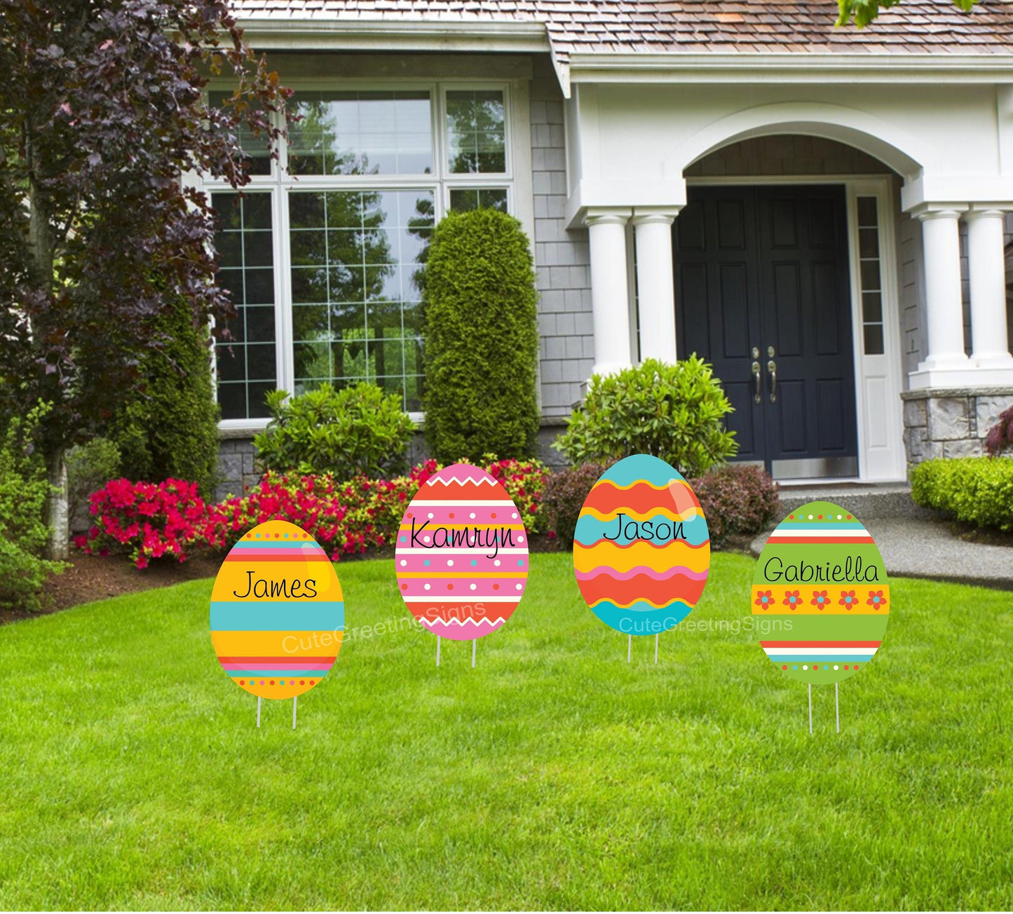 Personalized Easter Egg Yard Decor: Colorful Spring Lawn Art
