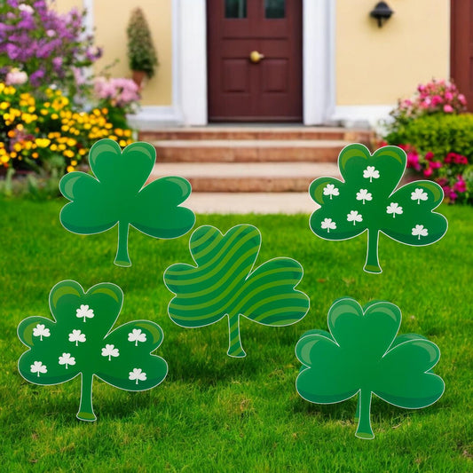 Shamrock Yard Signs: St. Patrick's Day Lawn Decor with Stakes