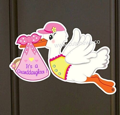 Stork Door Announcement: It's a Granddaughter or Grandson Baby Sign