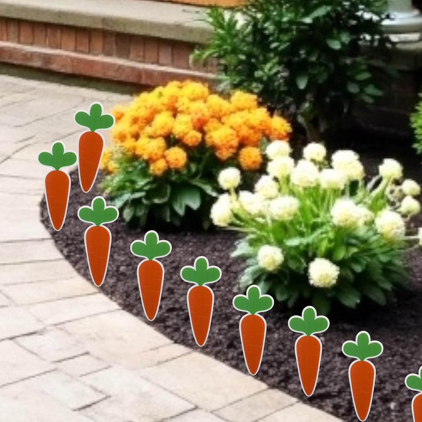 Easter Carrot Yard Decor: Spring Lawn Decorations, Set of 12
